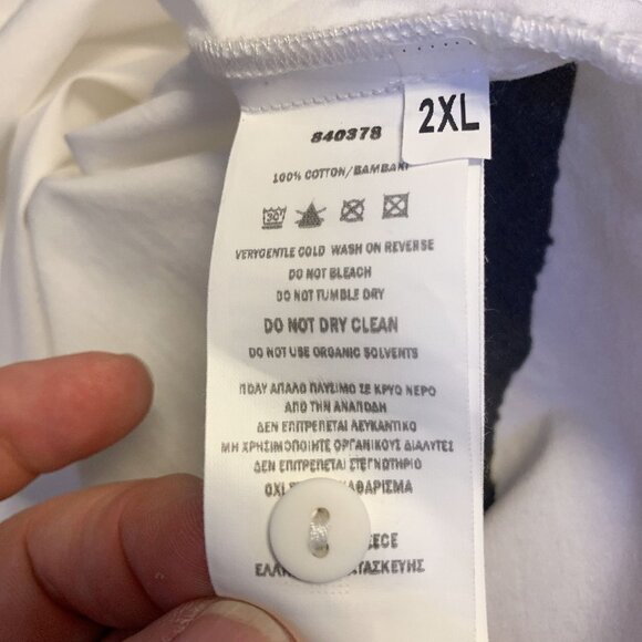 Ozai N Ku White & Multicolored Abstract Button-Up Blouse, Size 2XL - Picture 6 of 7